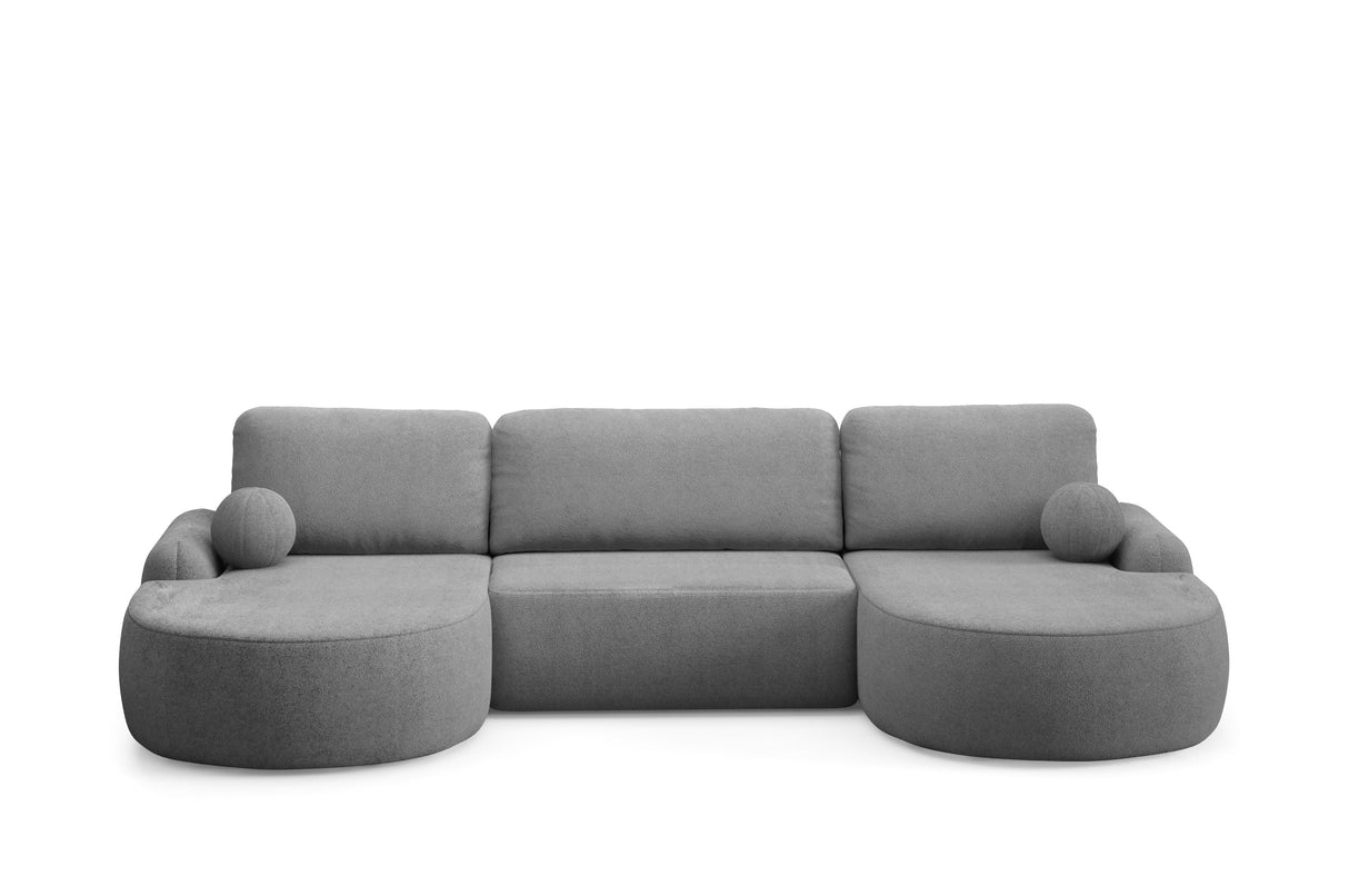 Sofa narożna rozkładana LUNA U 380cm uniwersalna prawa/lewa strona narożna / pianka tkanina odporna na plamy