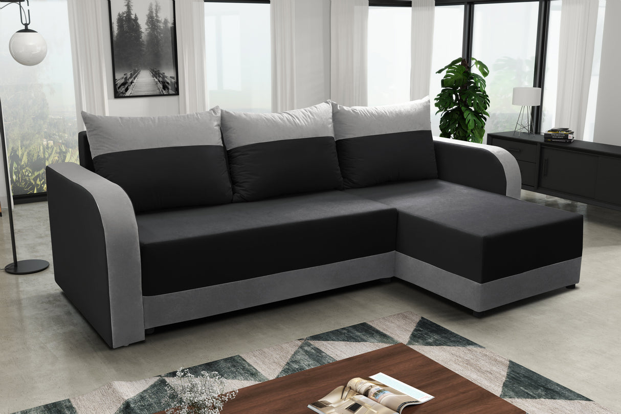 Sofa narożna rozkładana ALEXIS 228cm uniwersalna narożna prawa/lewa / pianka