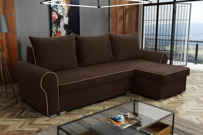UNIWERSALNA ROZKŁADANA SOFA NAROŻNA LORD 244cm 2X MIEJSCE DO PRZECHOWYWANIA 04+02 / PIANKA