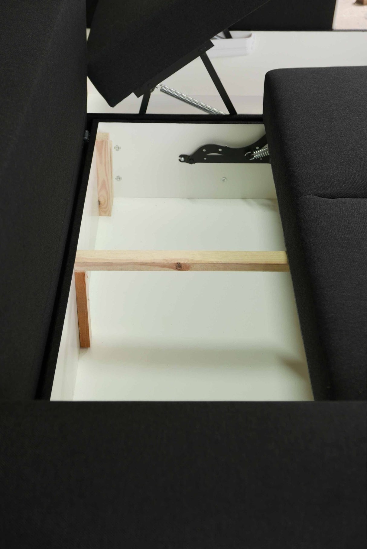 ECKSOFA BETT DORIS 246CM 2X STAURAUM UNIVERSAL RECHTE/LINKE ECKE / BONELLFEDERN + SCHAUMSTOFF