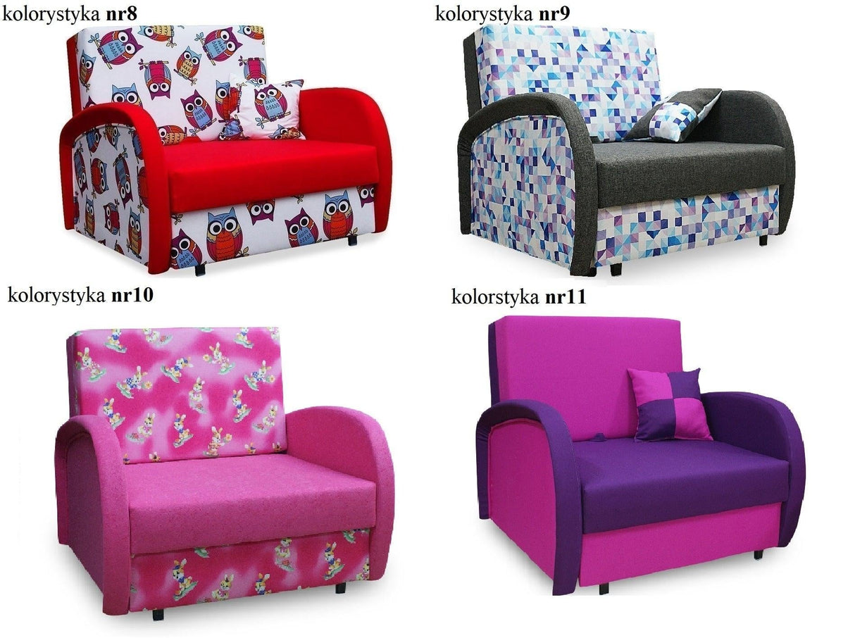 SINGLE SOFA BED SUZIE 97CM CHOICE OF COLORS / FOAM