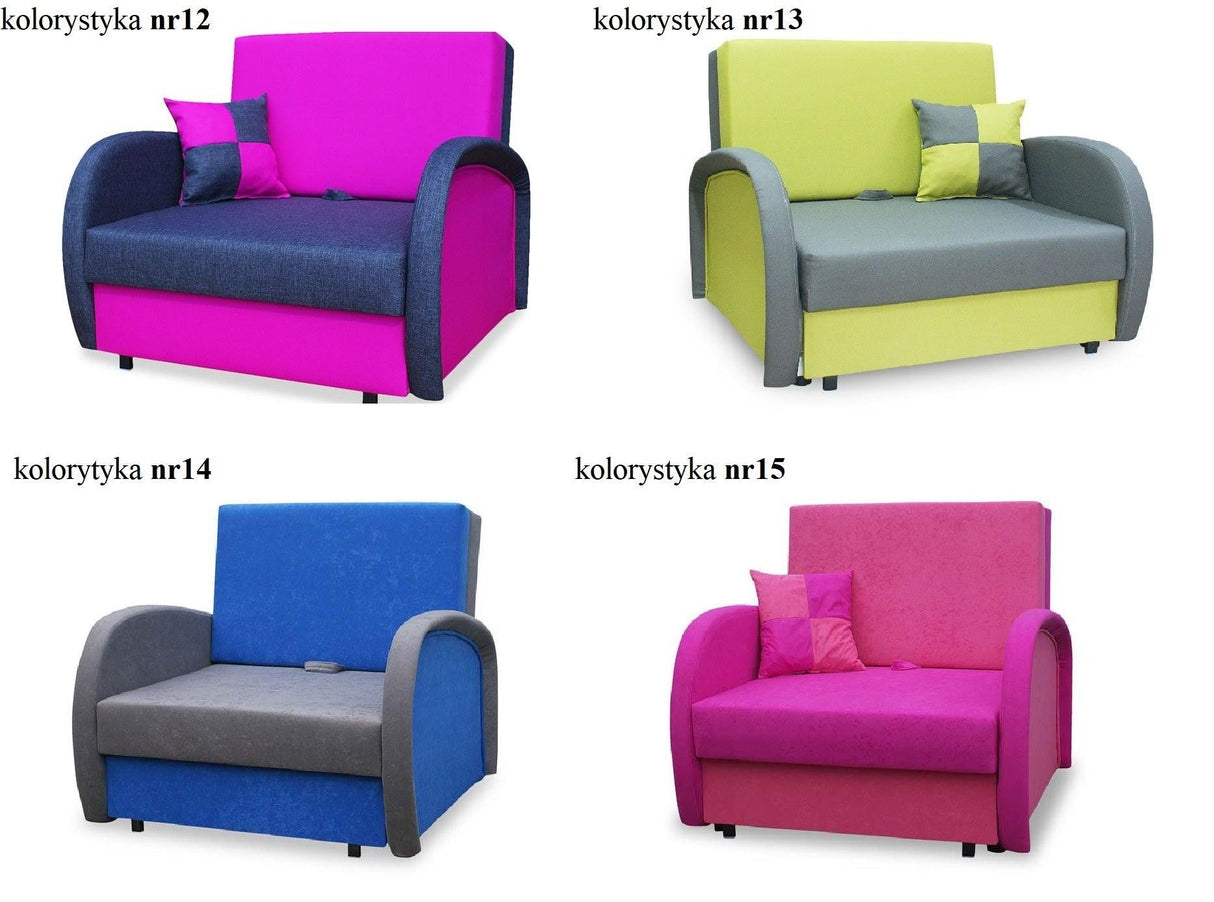 SINGLE SOFA BED SUZIE 97CM CHOICE OF COLORS / FOAM