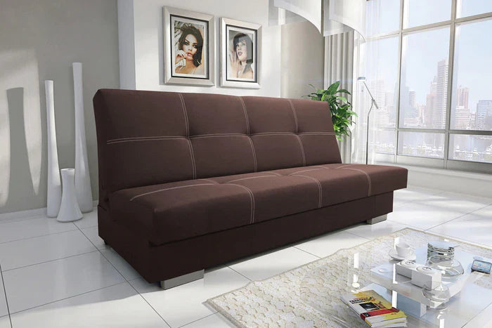 SOFA ROZKŁADANA AXEL 195CM SAWANA 16 BRĄZ / SPRĘŻYNY + PIANKA