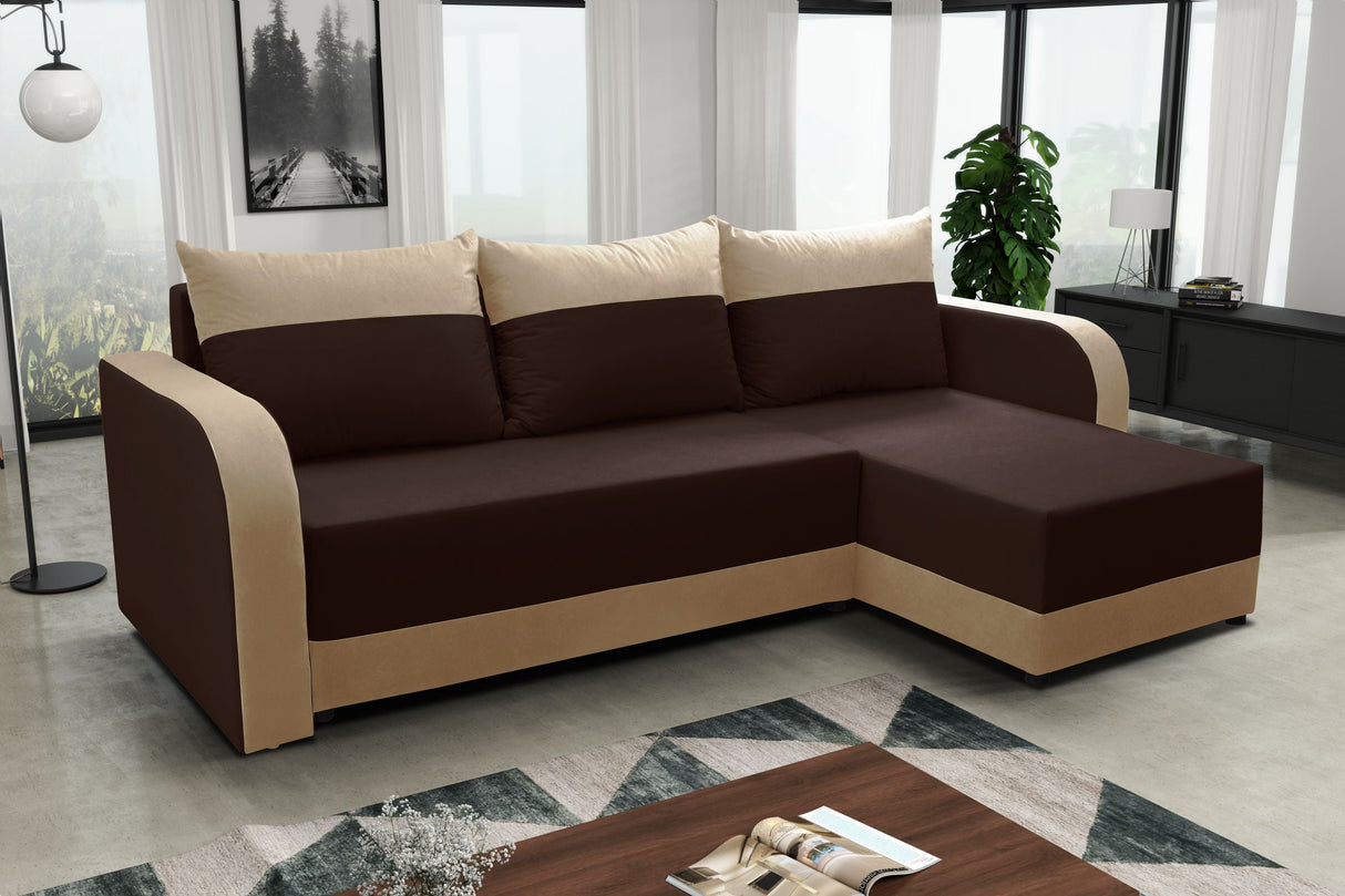 Sofa narożna rozkładana ALEXIS 228cm uniwersalna narożna prawa/lewa / pianka