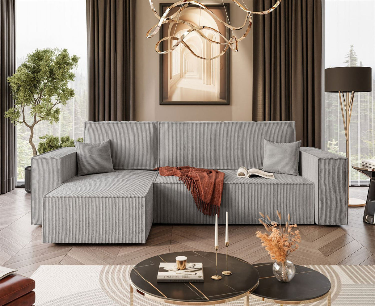 ECKSOFA BETT BERGAMO 247CM FEDERN + SCHAUM