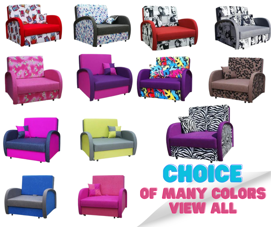 SINGLE SOFA BED SUZIE 97CM CHOICE OF COLORS / FOAM