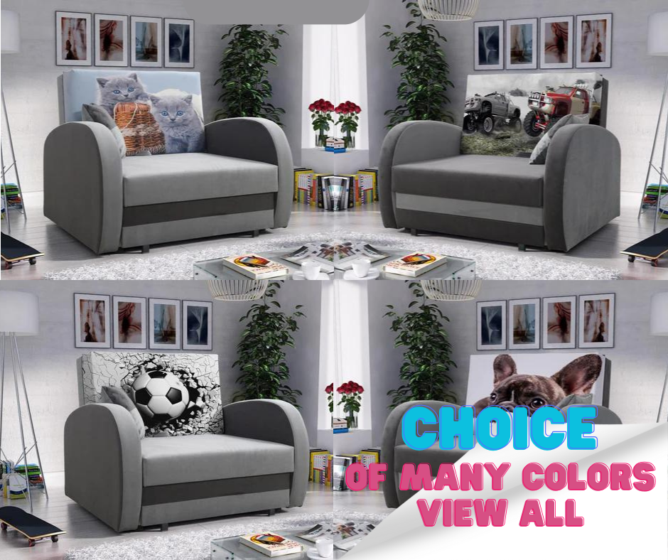 SINGLE SOFA BED TOLA 100CM *CHOICE OF COLORS* EASY CLEAN FABRIC / FOAM