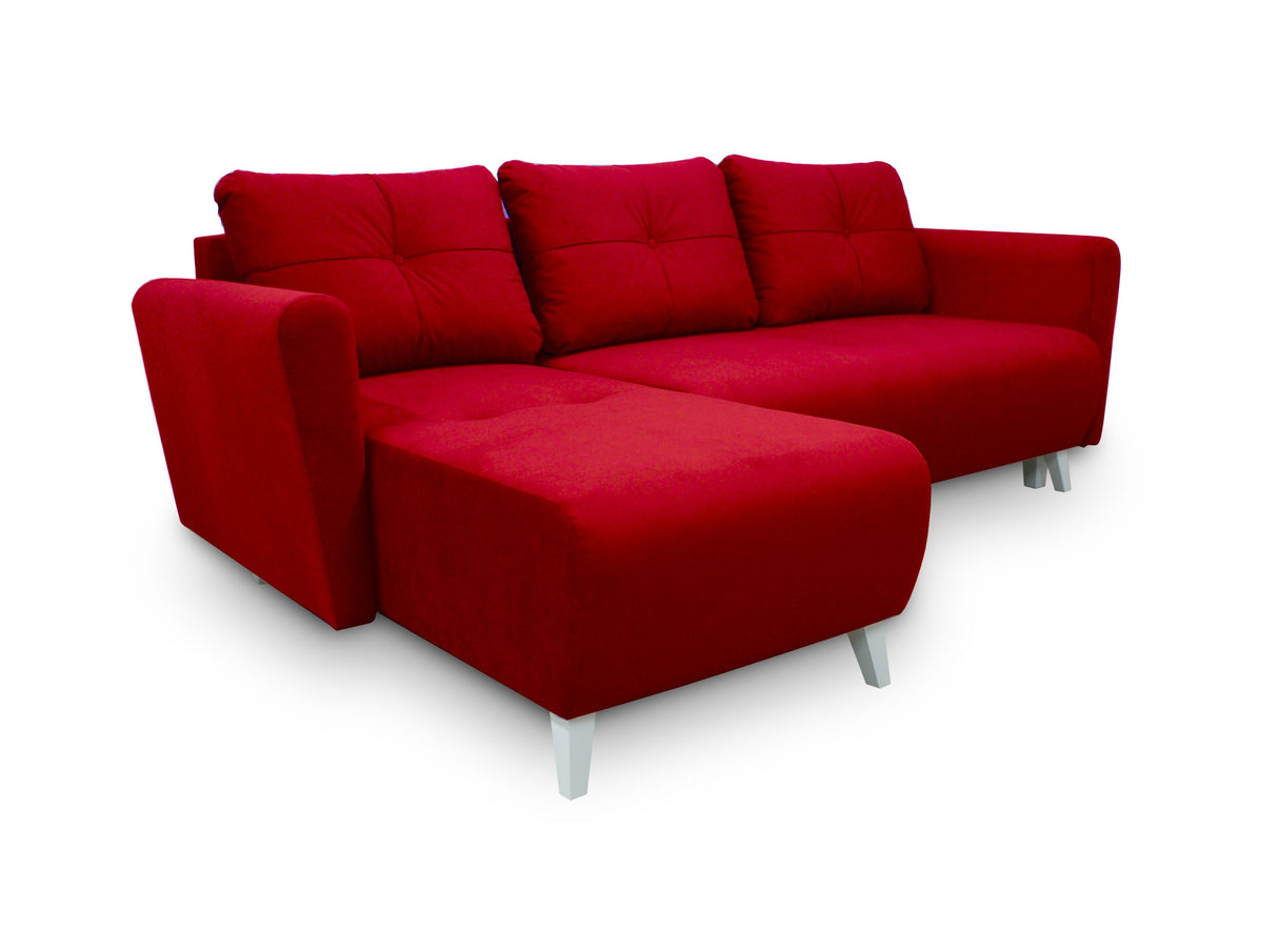 Sofa narożna rozkładana MONE UNIWERSALNA 228cm ŁATWE CZYSZCZENIE WYBÓR KOLORU MATERIAŁU / SPRĘŻYNY BONELL + PIANKA