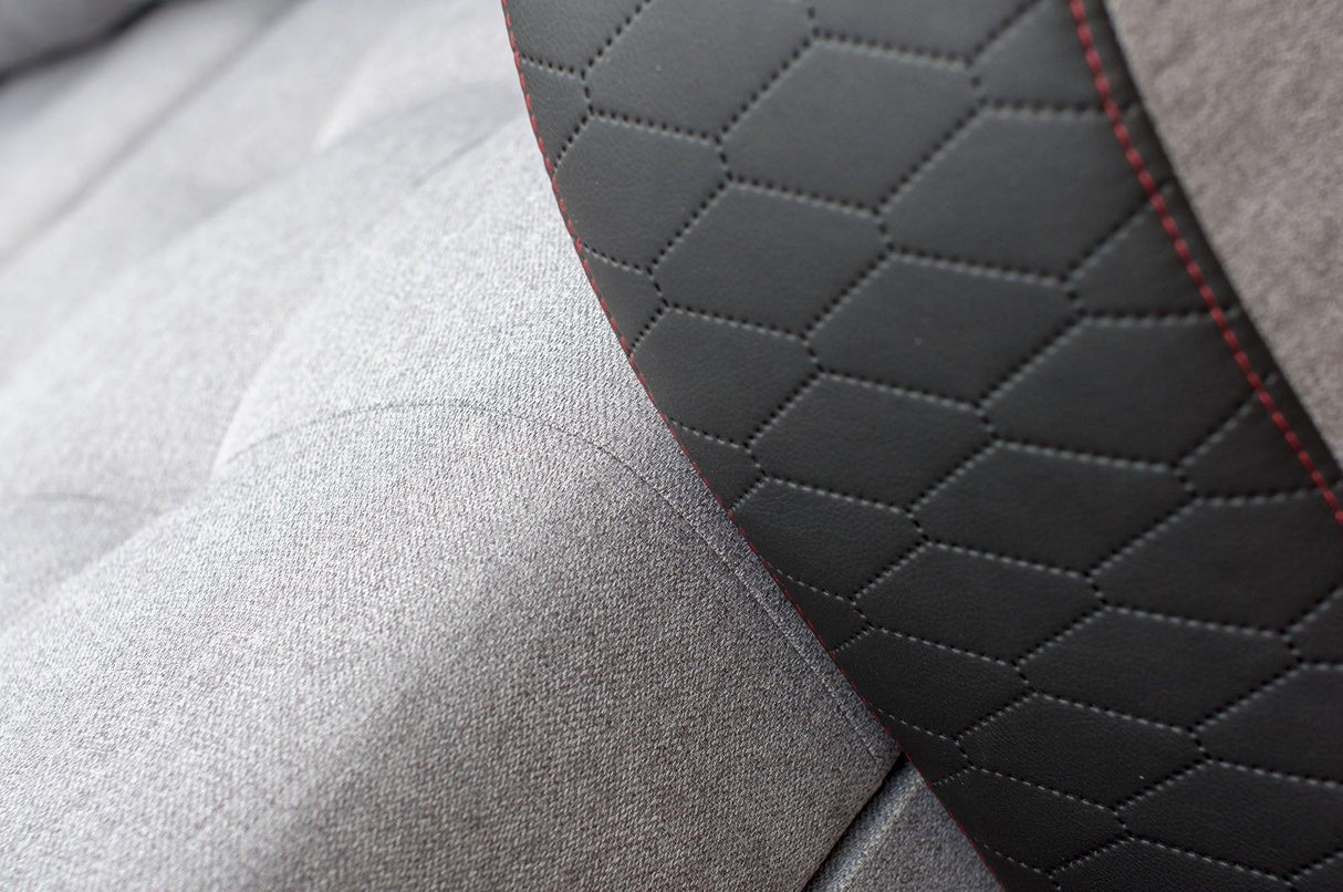 ECKSOFA BETT SAM GRAU/SCHWARZ 236CM 2X STAURAUM UNIVERSAL RECHTE/LINKE ECKE / BONELLFEDERN + SCHAUMSTOFF