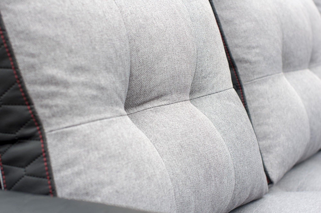 ECKSOFA BETT SAM GRAU/SCHWARZ 236CM 2X STAURAUM UNIVERSAL RECHTE/LINKE ECKE / BONELLFEDERN + SCHAUMSTOFF