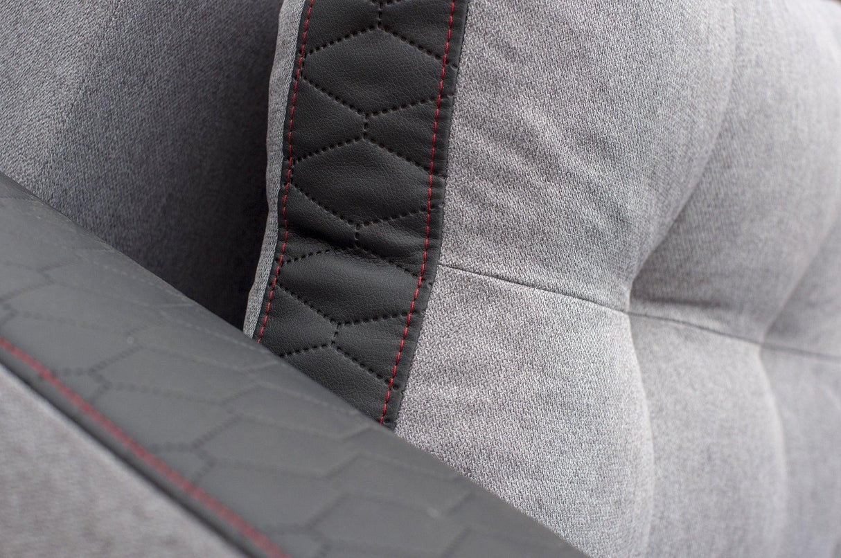 ECKSOFA BETT SAM GRAU/SCHWARZ 236CM 2X STAURAUM UNIVERSAL RECHTE/LINKE ECKE / BONELLFEDERN + SCHAUMSTOFF