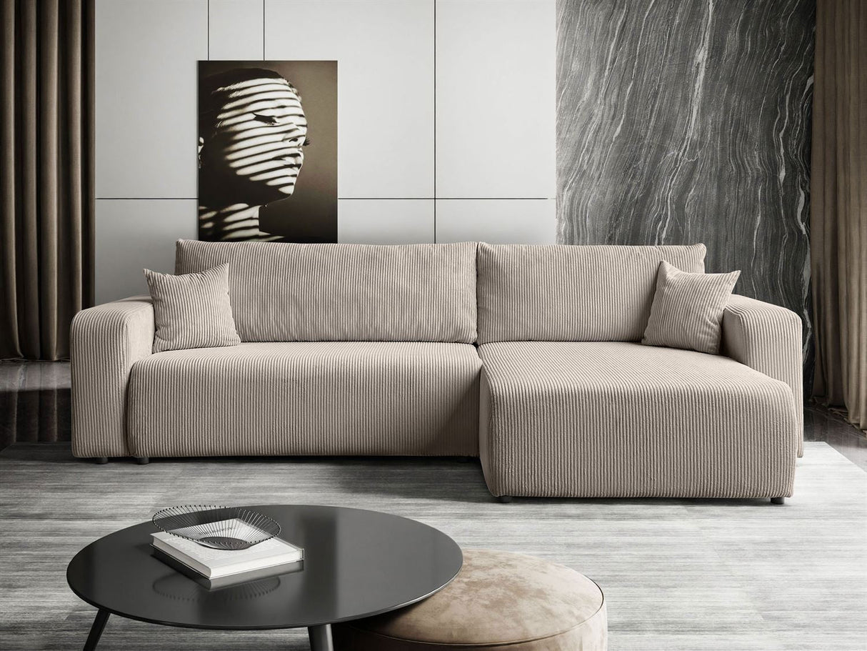 ROHOVÁ ROZKLADACIA POHOVKA TOREZIO XL 277CM PRUŽINY + PENOVÁ VÝPLŇ