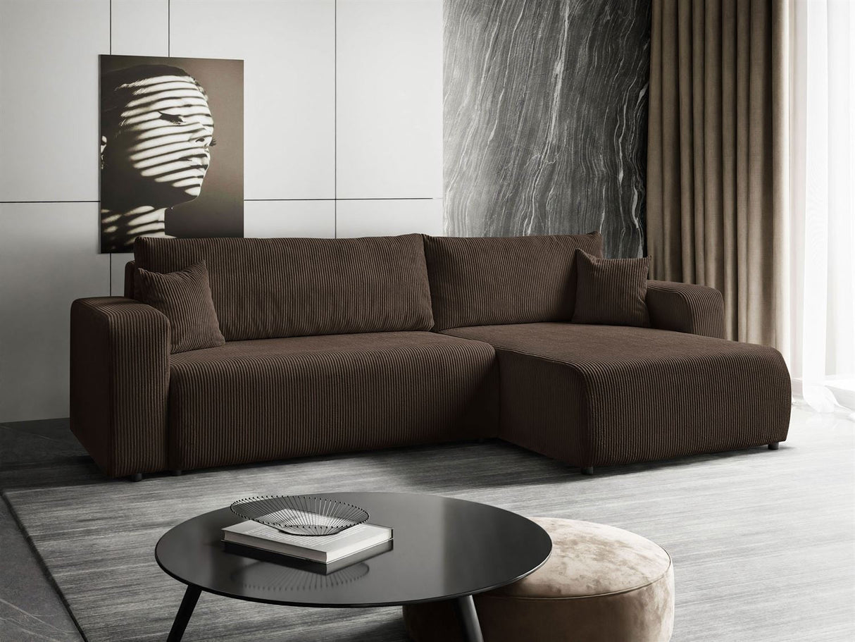 ROHOVÁ ROZKLADACIA POHOVKA TOREZIO XL 277CM PRUŽINY + PENOVÁ VÝPLŇ