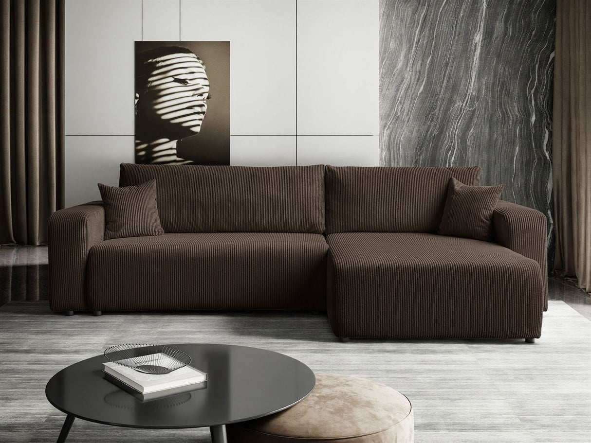 ROHOVÁ ROZKLADACIA POHOVKA TOREZIO XL 277CM PRUŽINY + PENOVÁ VÝPLŇ