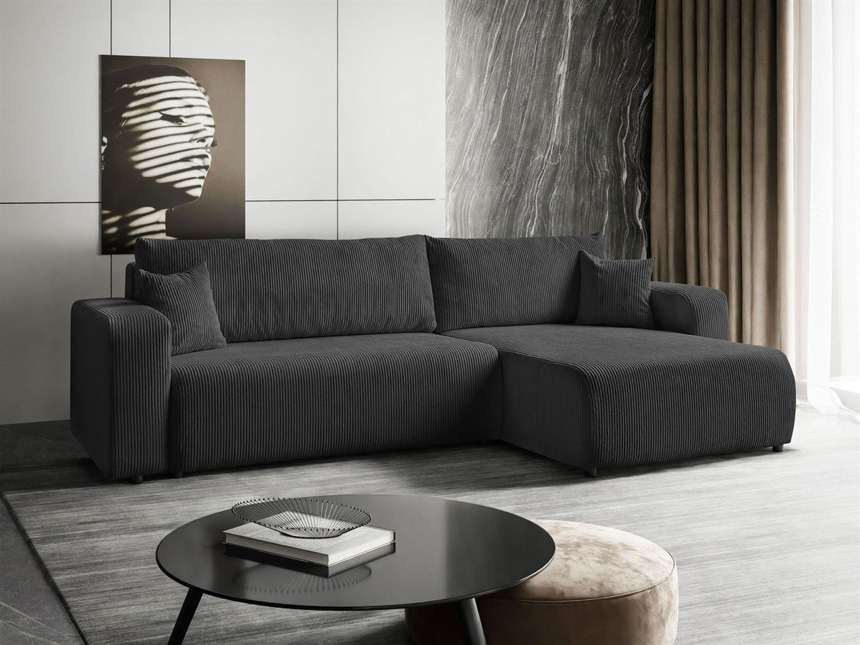 ROHOVÁ ROZKLADACIA POHOVKA TOREZIO XL 277CM PRUŽINY + PENOVÁ VÝPLŇ