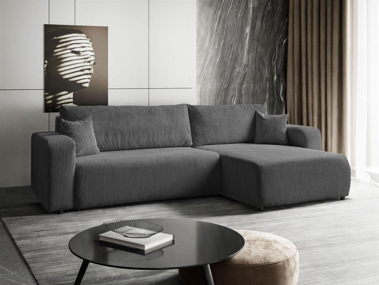 ROHOVÁ ROZKLADACIA POHOVKA TOREZIO XL 277CM PRUŽINY + PENOVÁ VÝPLŇ