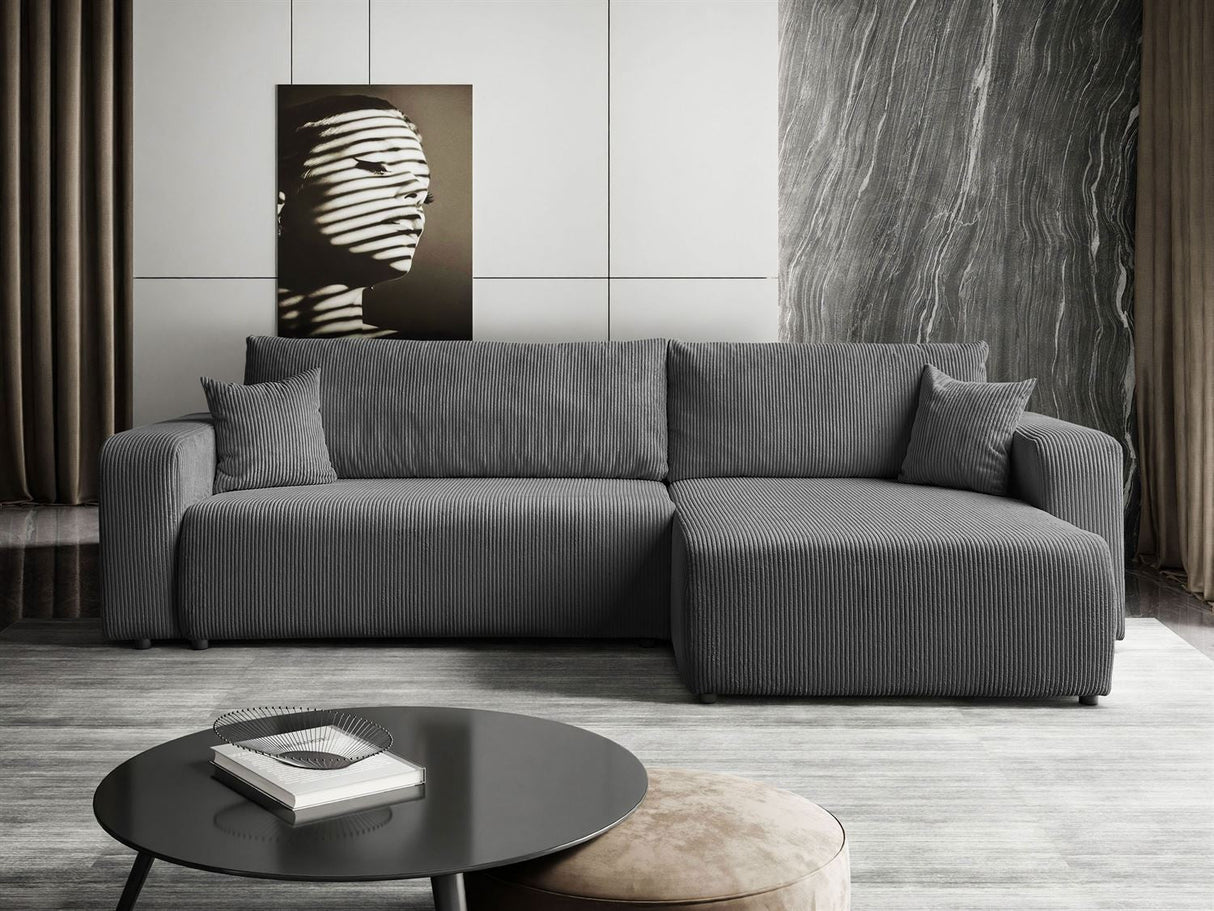 ROHOVÁ ROZKLADACIA POHOVKA TOREZIO XL 277CM PRUŽINY + PENOVÁ VÝPLŇ