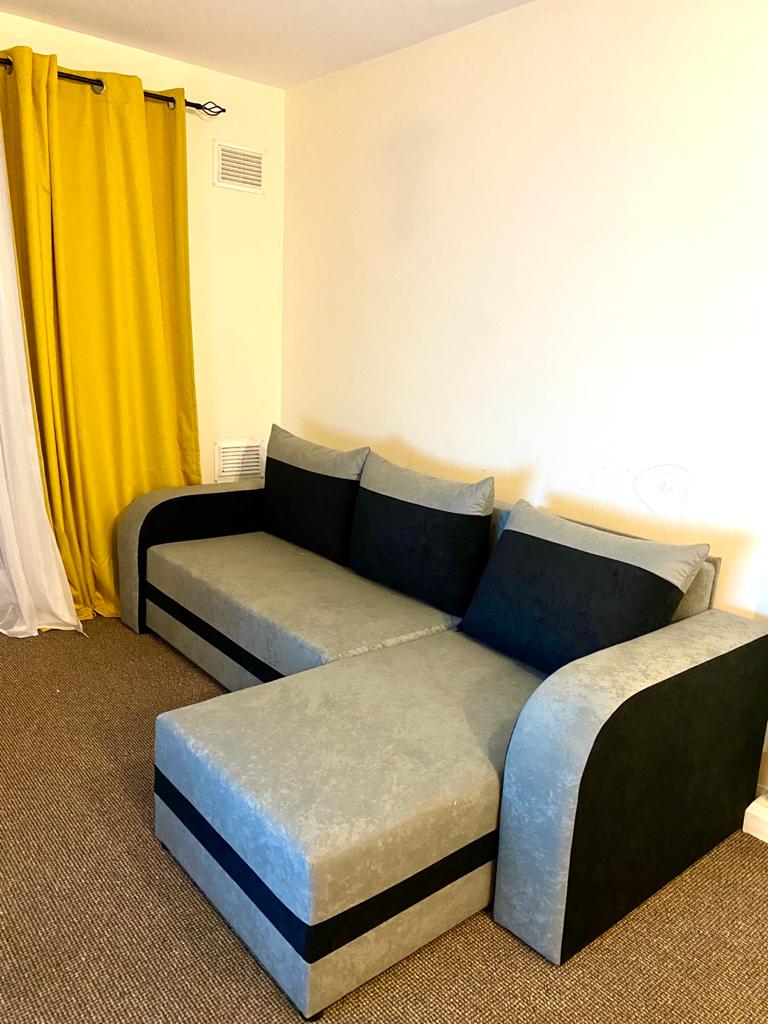 Sofa narożna rozkładana ALEXA SZARA / CZARNY 238cm uniwersalna narożna prawa/lewa / pianka