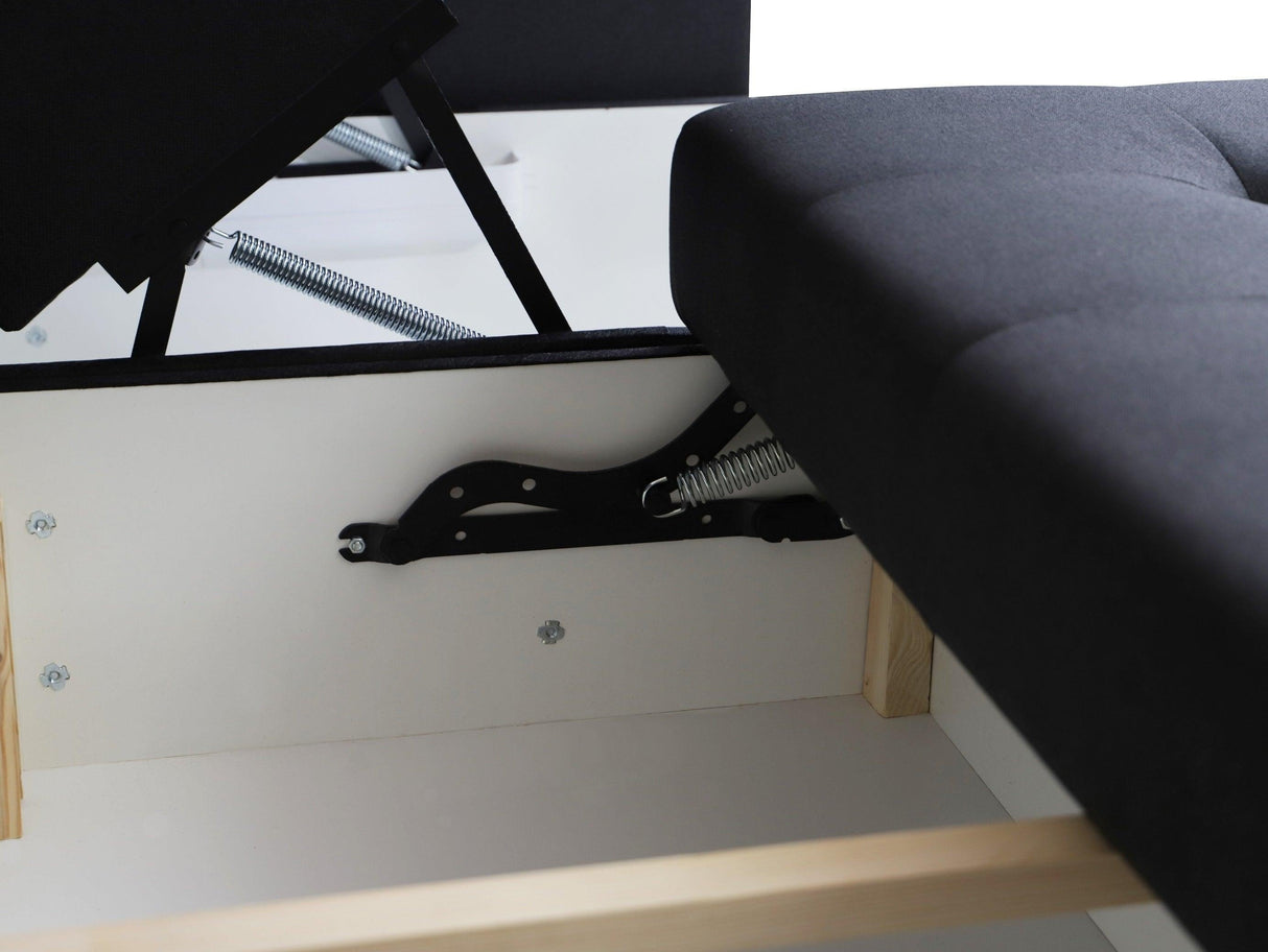 ECKSOFA BETT SAM BROWN BERLIN 03 / W55 236CM 2X STAURAUM universal RECHTE/LINKE ECKE / BONELLFEDERN + SCHAUMSTOFF