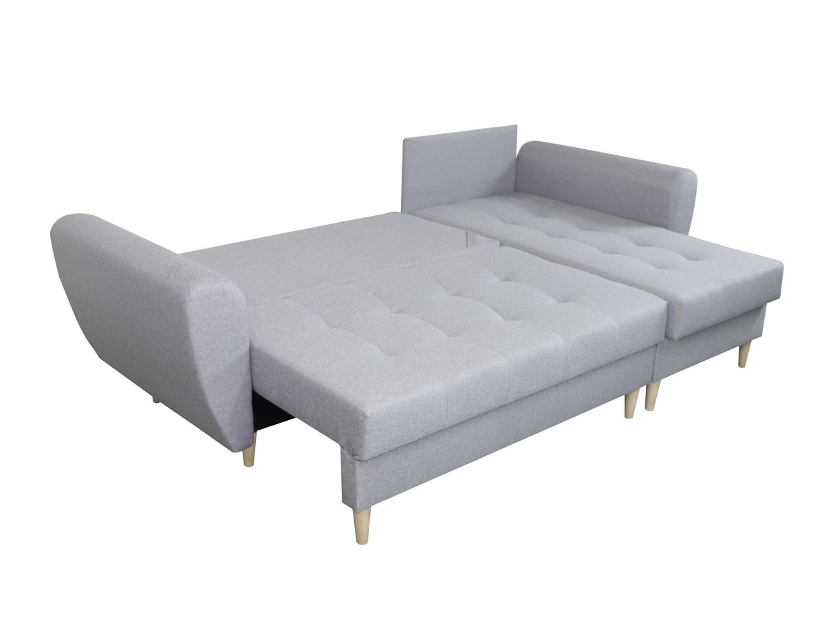 Sofa narożna rozkładana PALMO 2x schowek grafit MALMO 96 240cm uniwersalna prawa/lewa strona narożna / sprężyny bonell + pianka