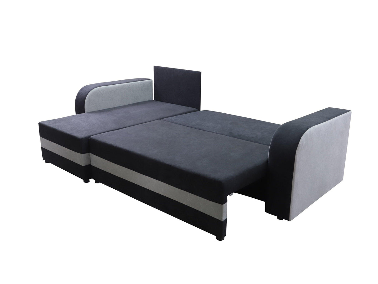 CORNER SOFA BED ALEXA BLACK / DARK GREY 238cm universal RIGHT/LEFT CORNER / FOAM