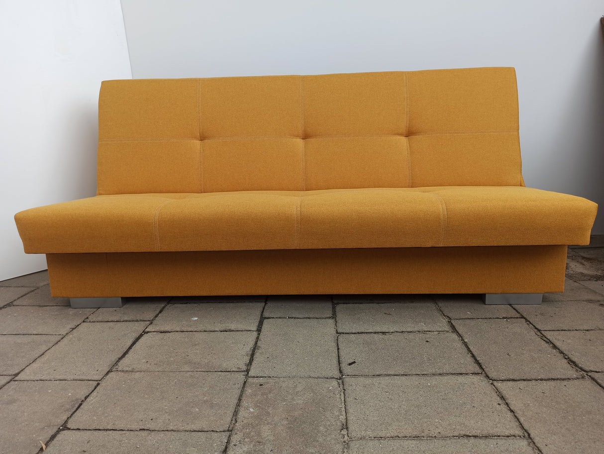SOFA ROZKŁADANA AXEL 195CM TWIST 10 ŻÓŁTA / SPRĘŻYNY + PIANKA