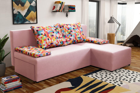 SMALL CORNER SOFA BED MONTANA 201CM CHOICE OF COLOR UNIVERSAL CORNER RIGHT/LEFT CORNER / FOAM