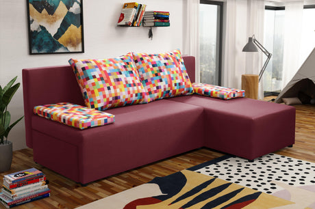 SMALL CORNER SOFA BED MONTANA 201CM CHOICE OF COLOR UNIVERSAL CORNER RIGHT/LEFT CORNER / FOAM