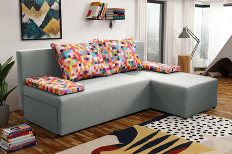 SMALL CORNER SOFA BED MONTANA 201CM CHOICE OF COLOR UNIVERSAL CORNER RIGHT/LEFT CORNER / FOAM