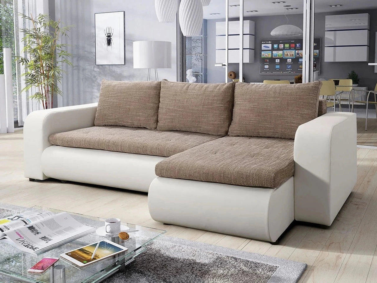 Sofa narożna rozkładana NIKO LAWA 2 / miękka 17 238CM / sprężyny + pianka