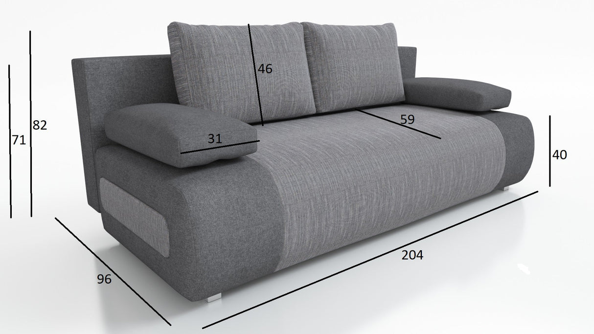 NOWY!! SOFA ROZKŁADANA MIA 204CM BERLIN 01 SAWANA 21