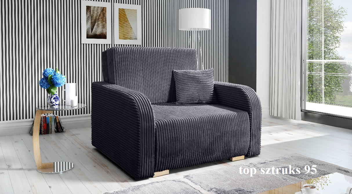 SINGLE SEATER SOFA BED LILY I 103CM / SPRINGS + FOAM / CHOICE OF COLOR