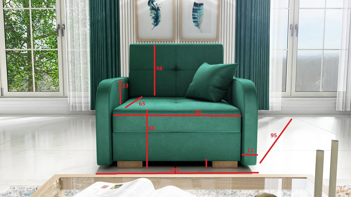 SINGLE SOFA BED OLA I 103cm CHOICE OF COLOR / FOAM