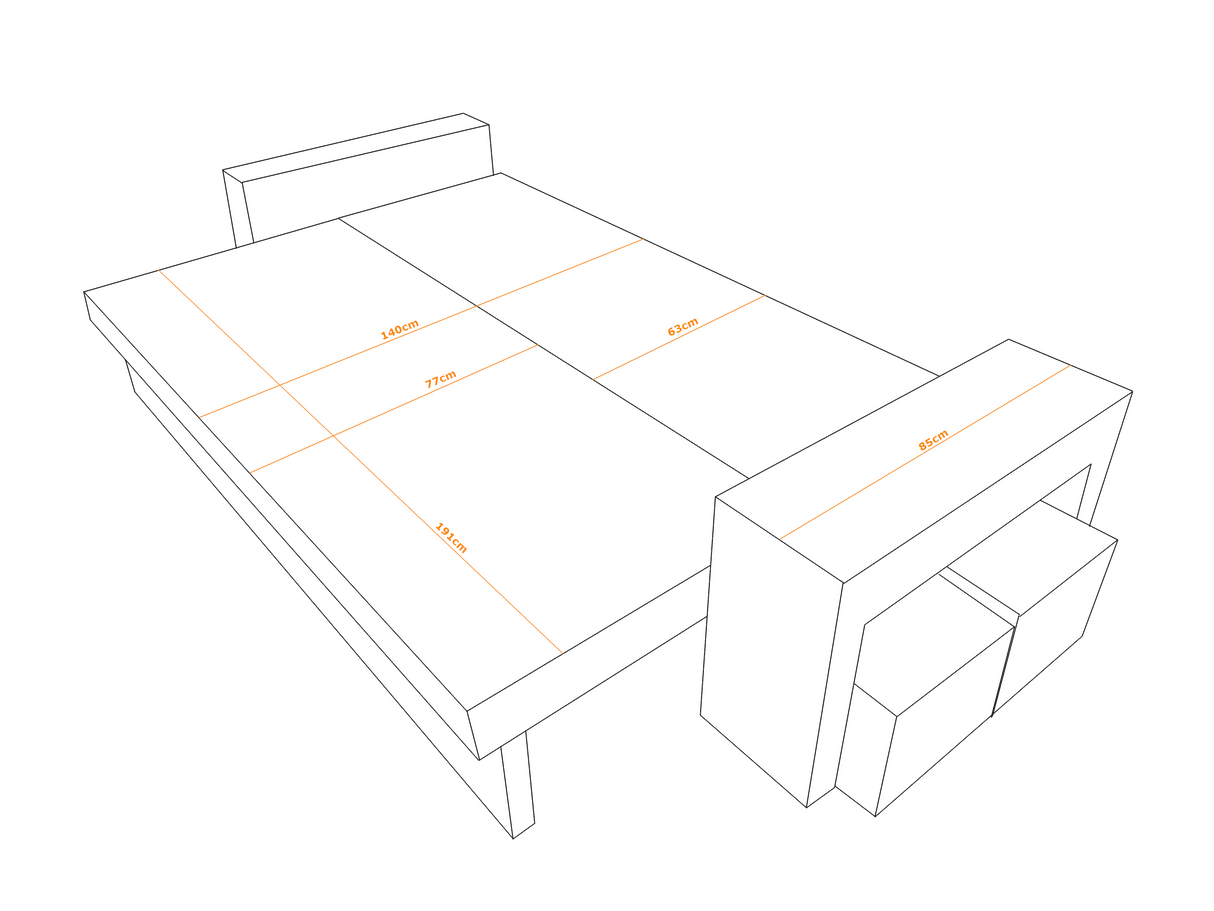 Slaapbank Bali 236cm / Bonell-veren + schuim