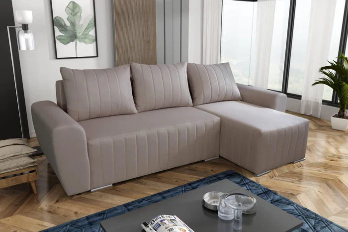 Sofa narożna rozkładana MALIBU 248CM MALMO 08 / UNIWERSALNA PRAWA/LEWA / PIANKA