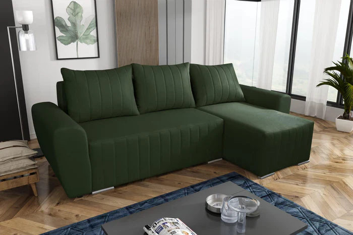 Sofa narożna rozkładana MALIBU 248CM MALMO 37/uniwersalna prawa/lewa strona narożna/pianka