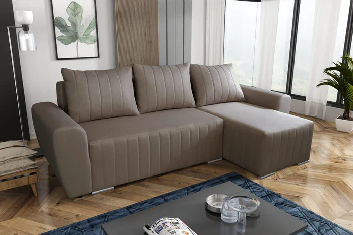 Sofa narożna rozkładana MALIBU 248CM MALMO 16 / UNIWERSALNA PRAWA/LEWA / PIANKA