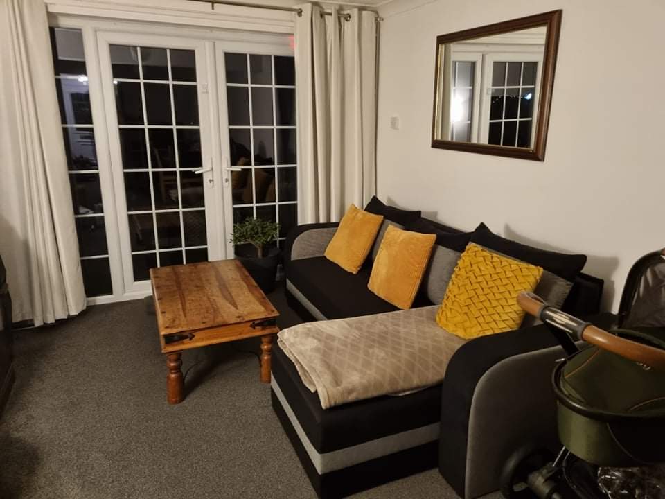 CORNER SOFA BED ALEXA BLACK / DARK GREY 238cm universal RIGHT/LEFT CORNER / FOAM