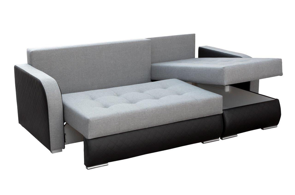 Sofa narożna z funkcją spania Nesty Inari 24/W25 228 cm 2 x miejsce do przechowywania Uniwersalny narożnik / sprężyny Bonell + pianka