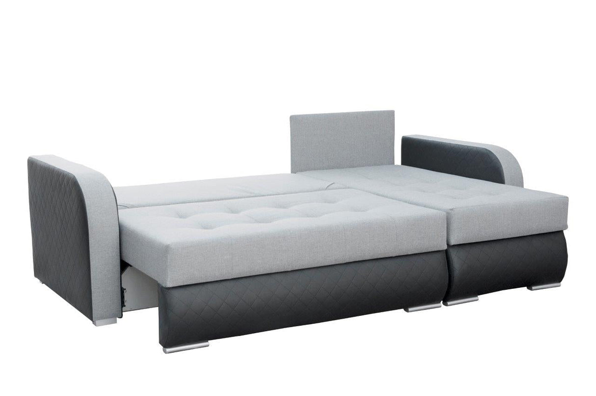 Sofa narożna z funkcją spania Nesty Inari 24/W25 228 cm 2 x miejsce do przechowywania Uniwersalny narożnik / sprężyny Bonell + pianka