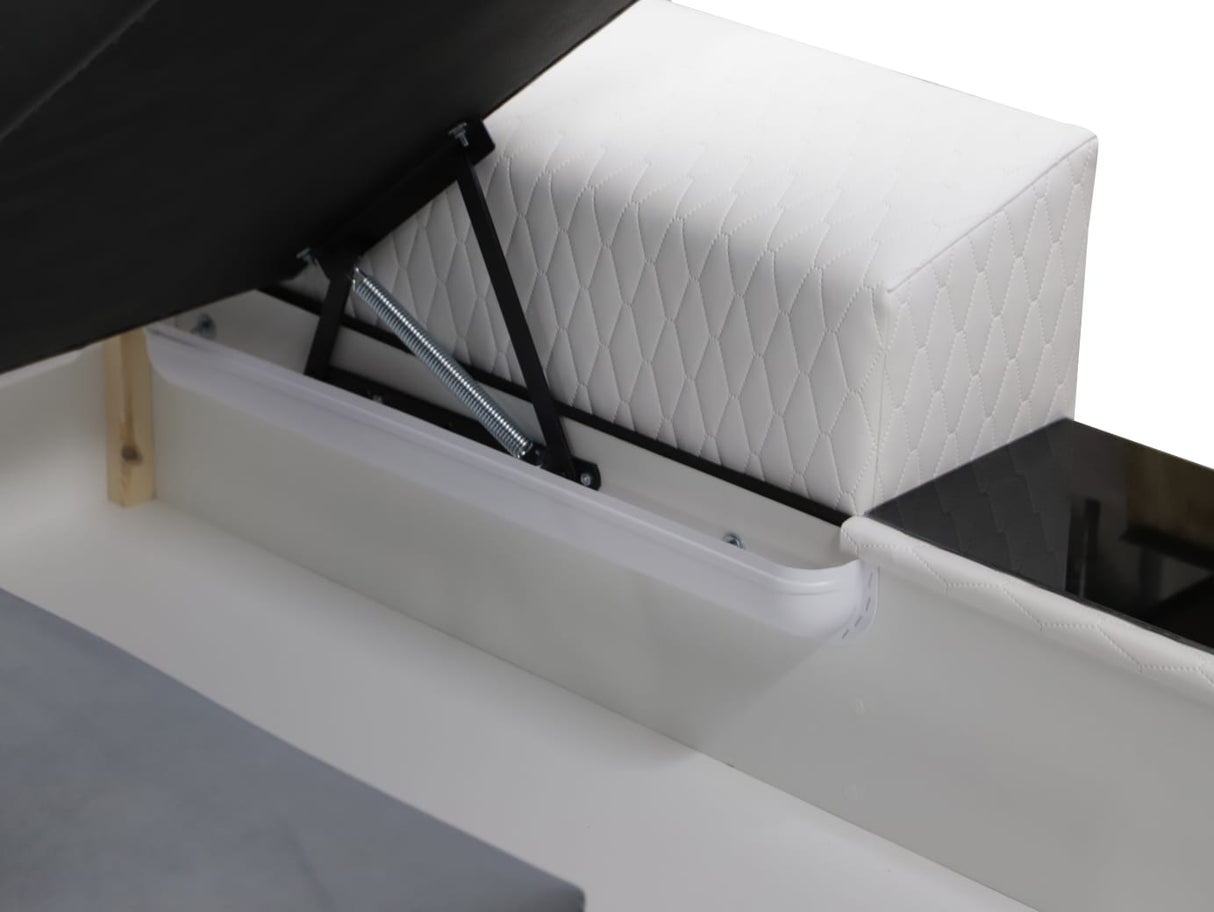 ECKSOFA BETT LONDON U-FORM 2308/1124/60 322CM 3X STAURAUM FLECKENRESISTENTER LEICHT ZU REINIGENDER STOFF / BONELLFEDERN + SCHAUM