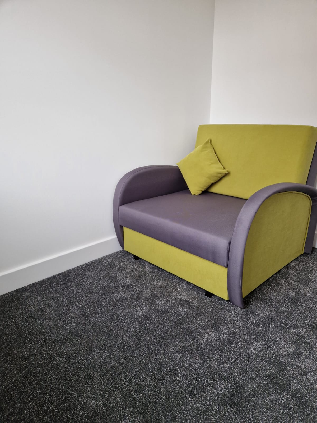 SINGLE SOFA BED SUZIE 97CM GREY/GREEN