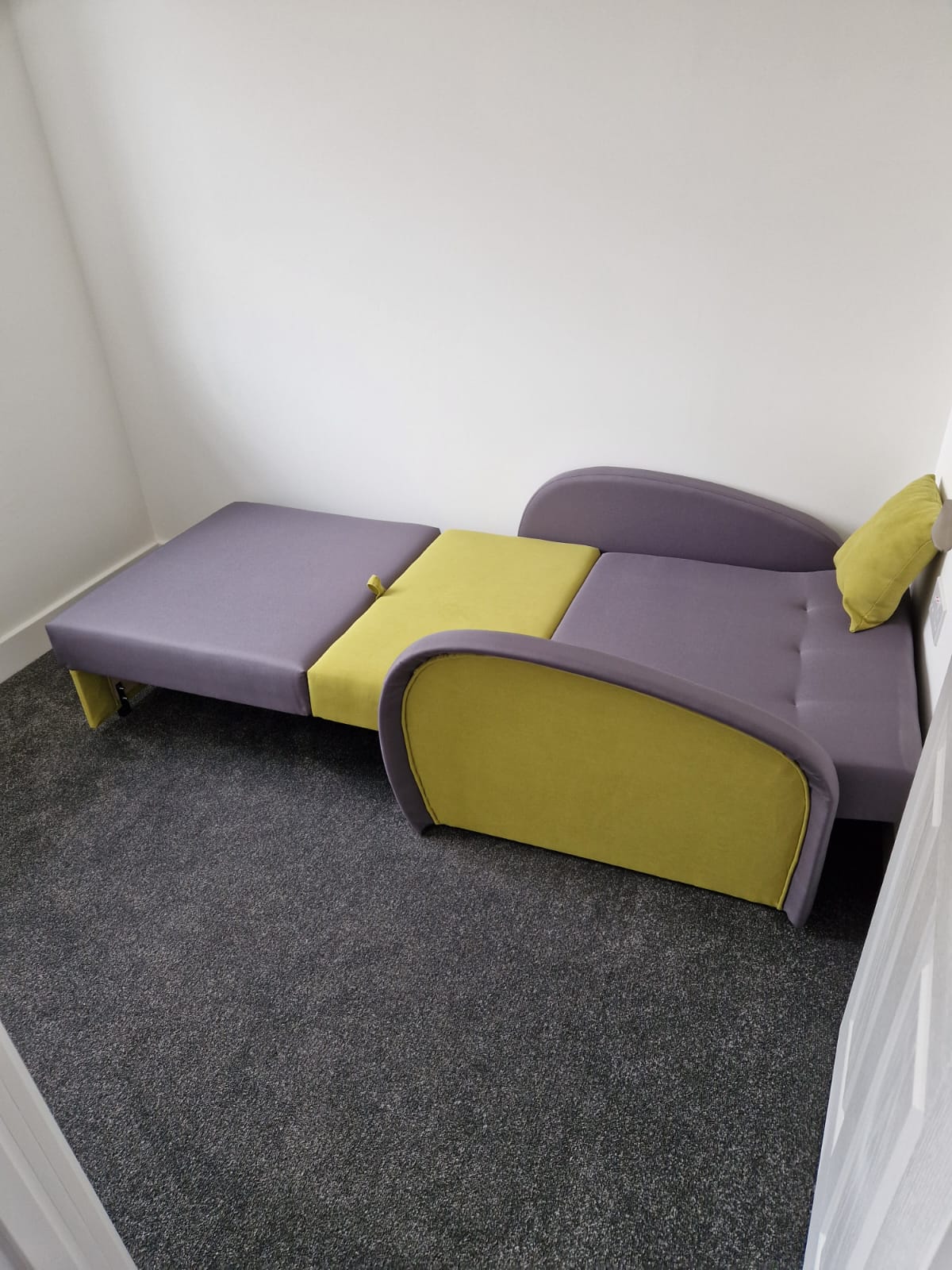 SINGLE SOFA BED SUZIE 97CM GREY/GREEN