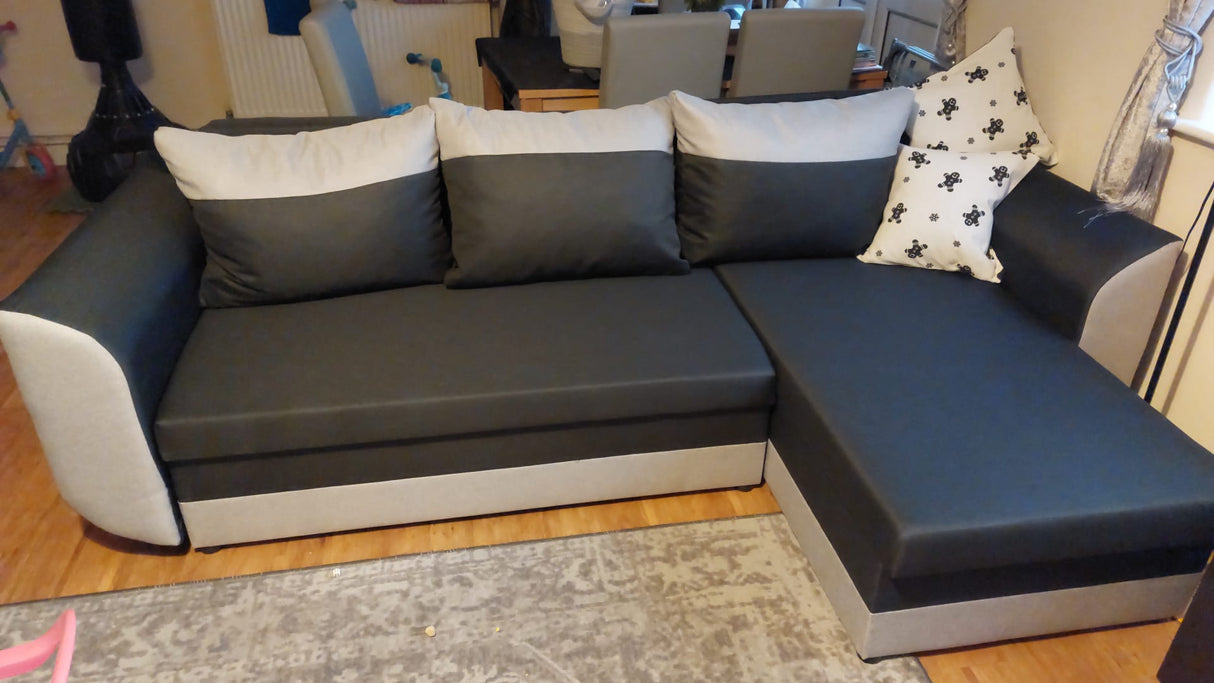 Sofa narożna rozkładana TRINITY 234CM 2x schowek / pianka