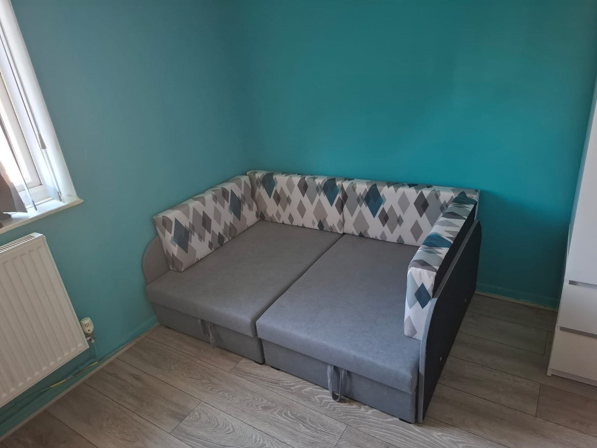 UNIVERSAL CORNER SOFA BED KUBUS CUBE GREY/DIAMONDS Children room