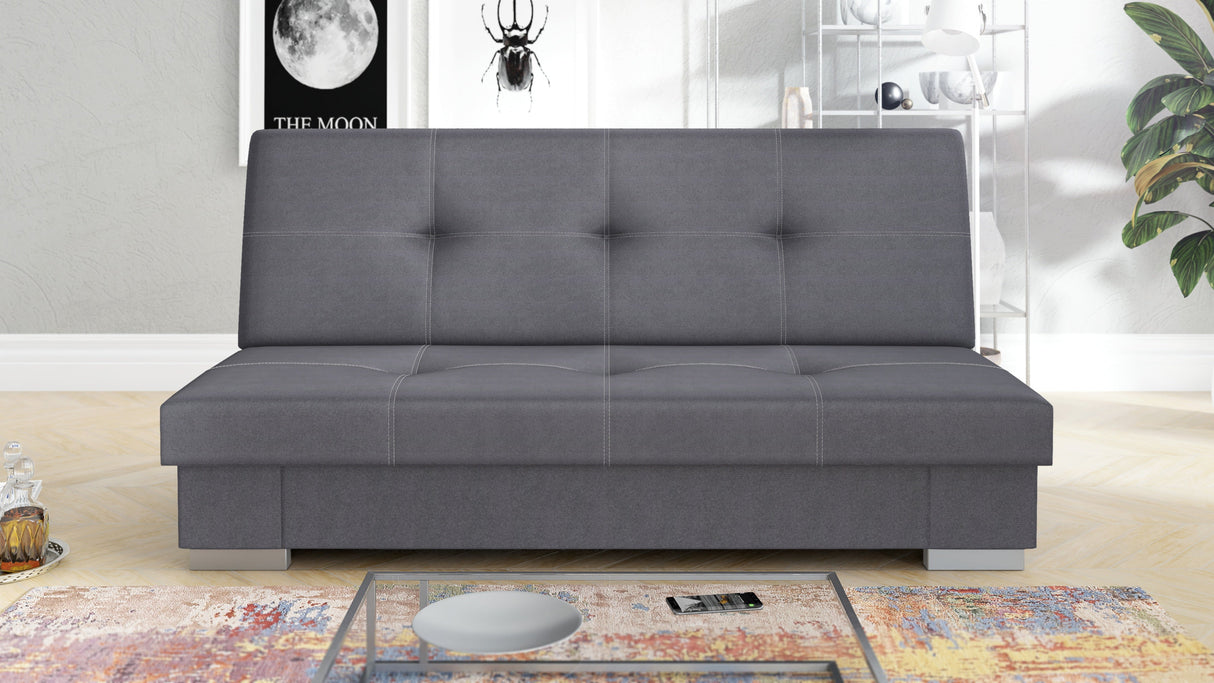 SOFA ROZKŁADANA AXEL 195CM SAWANA 05 SZARY / SPRĘŻYNY + PIANKA
