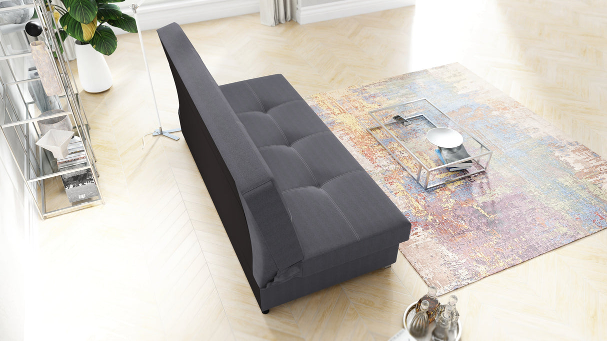 SOFA ROZKŁADANA AXEL 195CM SAWANA 05 SZARY / SPRĘŻYNY + PIANKA