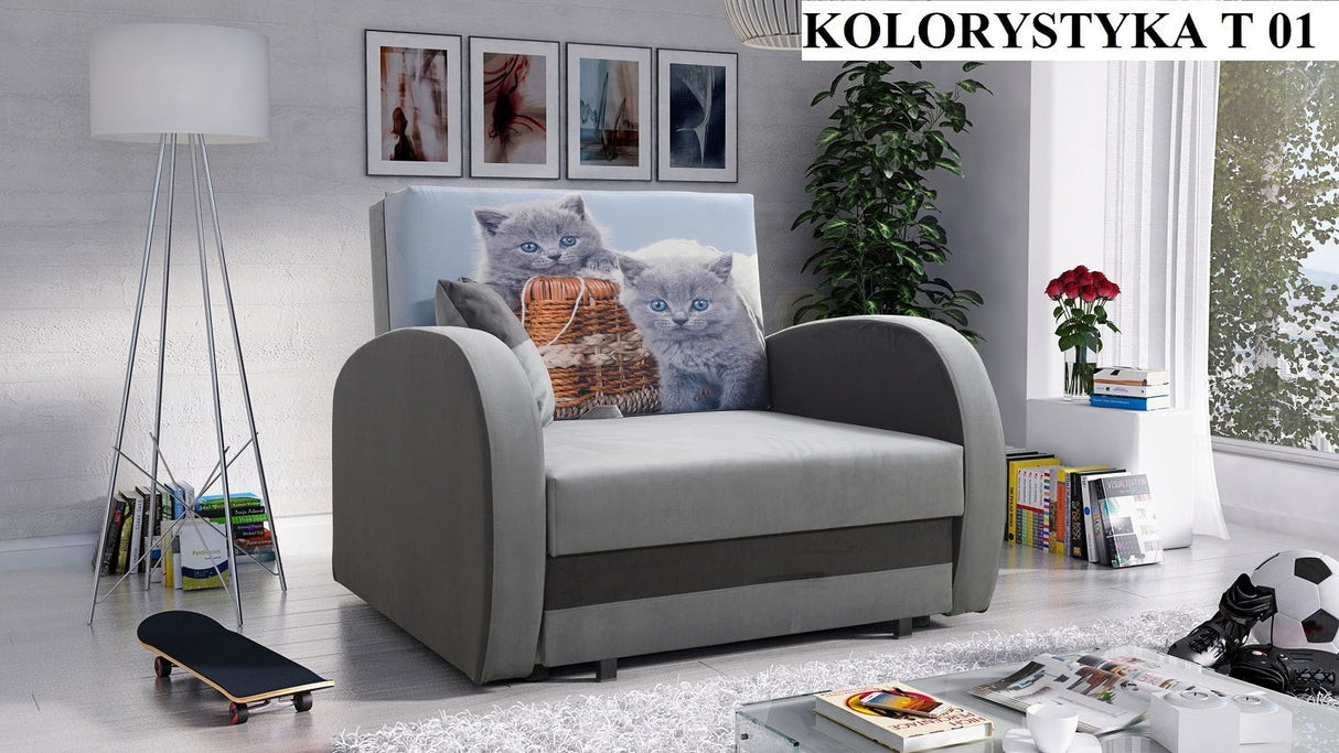 SINGLE SOFA BED TOLA 100CM *CHOICE OF COLORS* EASY CLEAN FABRIC / FOAM