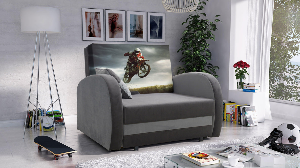 SINGLE SOFA BED TOLA 100CM *CHOICE OF COLORS* EASY CLEAN FABRIC / FOAM