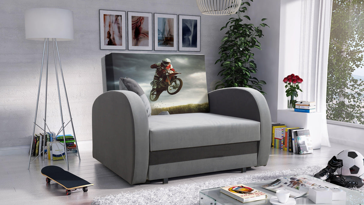 SINGLE SOFA BED TOLA 100CM *CHOICE OF COLORS* EASY CLEAN FABRIC / FOAM